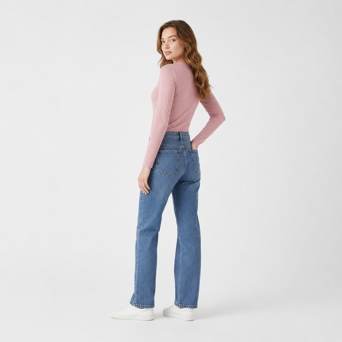 Drew Pink Mauve Long Sleeve Crew