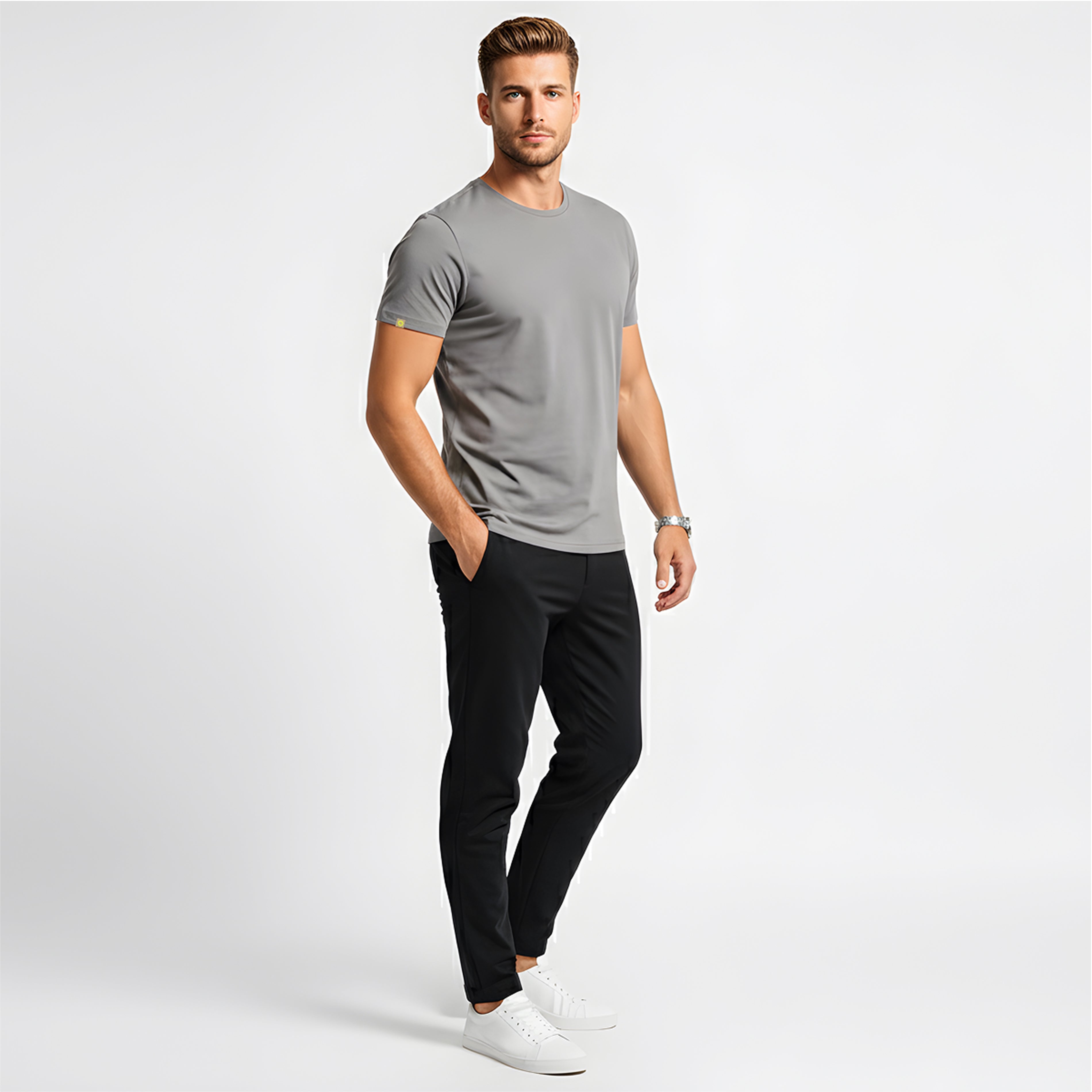 Elijah Grey Short Sleeve Crew