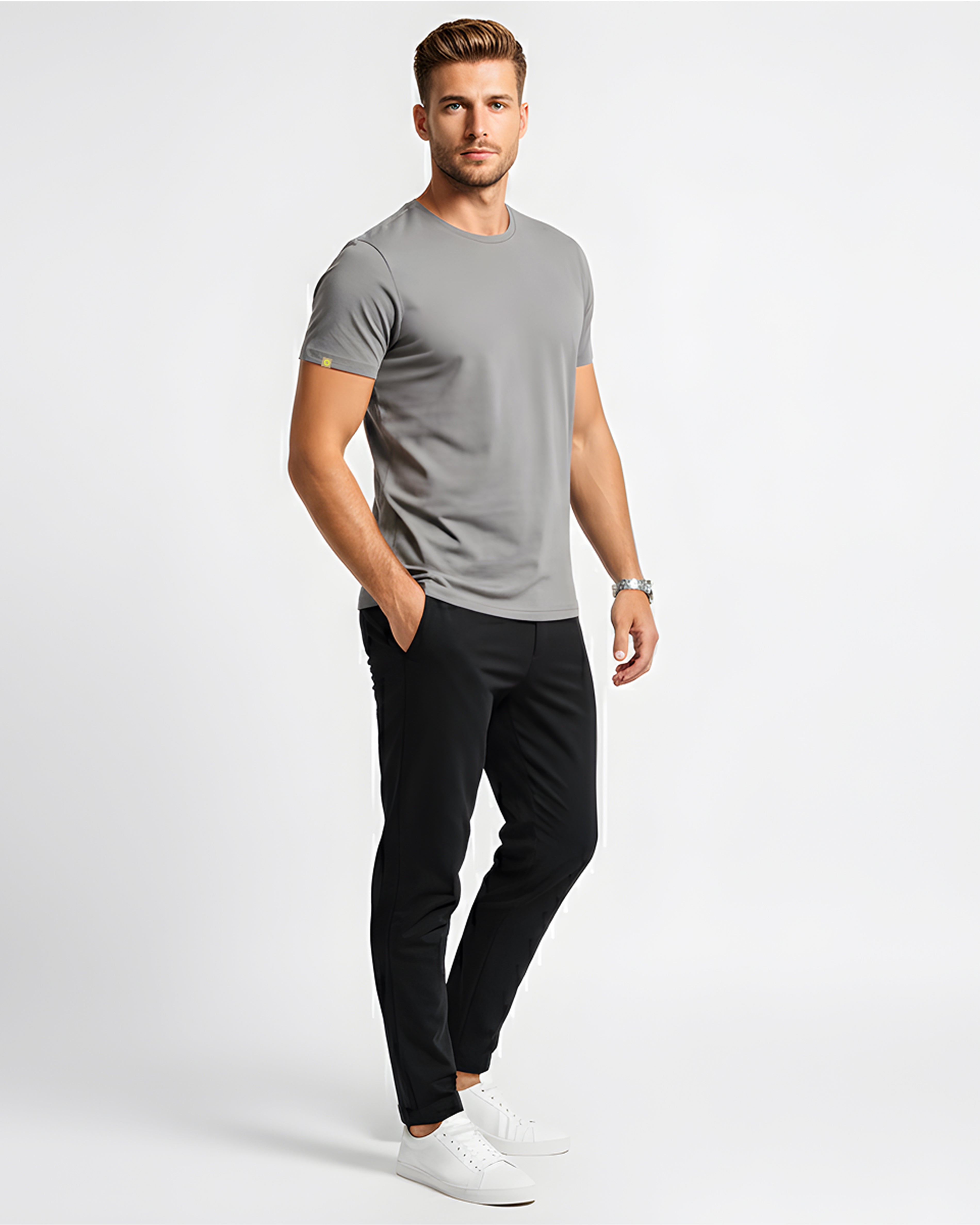 Elijah Grey Short Sleeve Crew