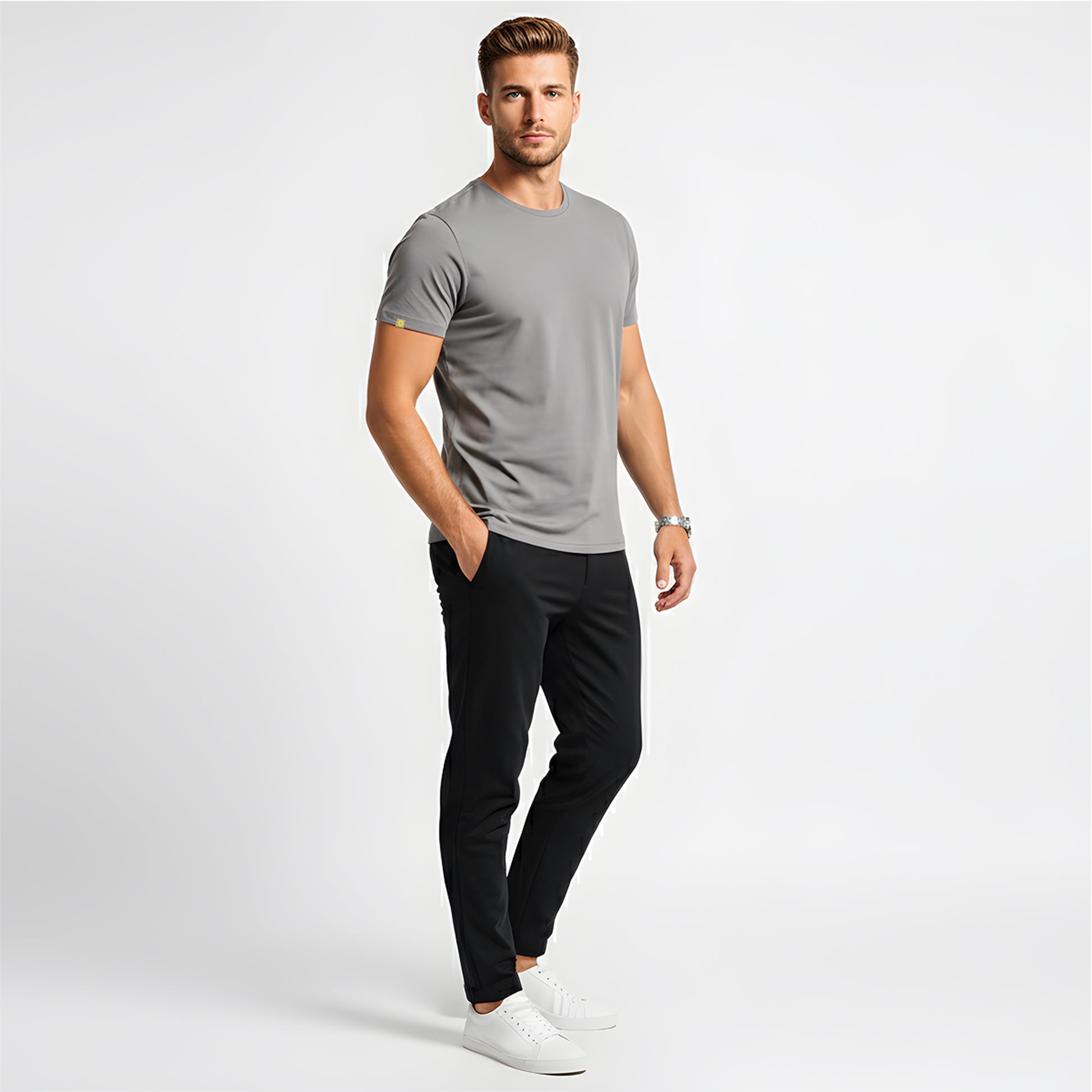 Elijah Grey Short Sleeve Crew