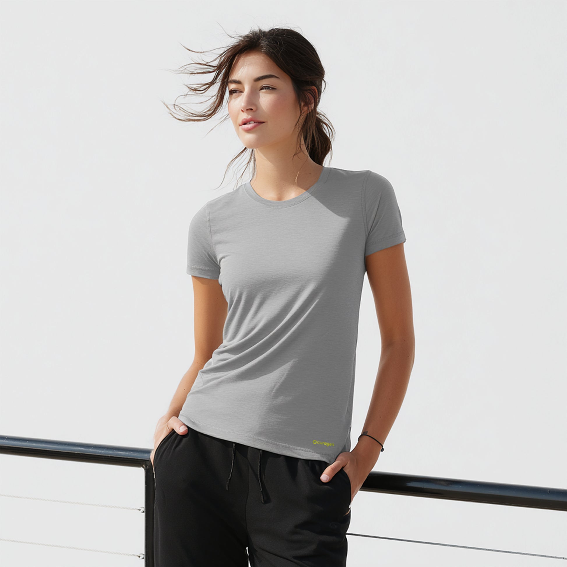 Kenzi Grey Short Sleeve Crew